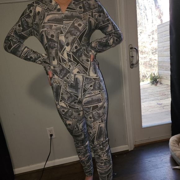 NWT Dolls Kill $100 Bill's Yall ! Sexy Make It Rain Jumpsuit . - Picture 7 of 9